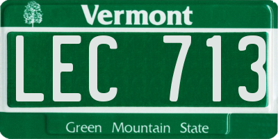VT license plate LEC713