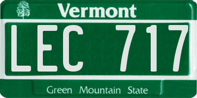 VT license plate LEC717