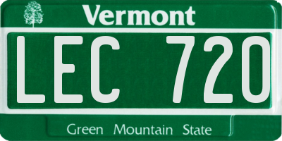 VT license plate LEC720
