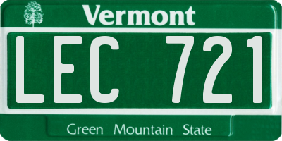 VT license plate LEC721