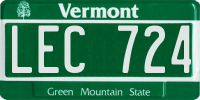 VT license plate LEC724