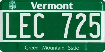 VT license plate LEC725