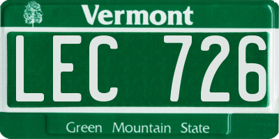 VT license plate LEC726
