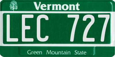 VT license plate LEC727