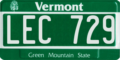 VT license plate LEC729