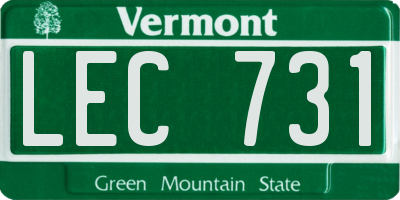 VT license plate LEC731