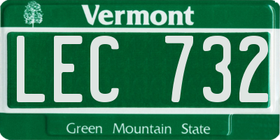 VT license plate LEC732