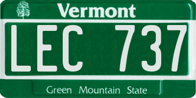 VT license plate LEC737