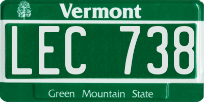 VT license plate LEC738