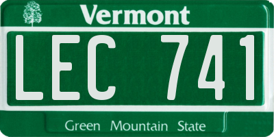 VT license plate LEC741