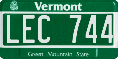 VT license plate LEC744