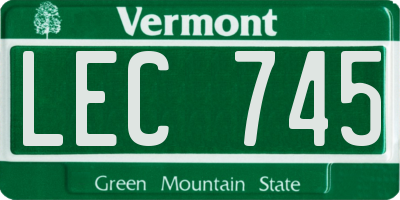 VT license plate LEC745