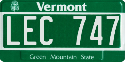 VT license plate LEC747