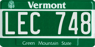 VT license plate LEC748