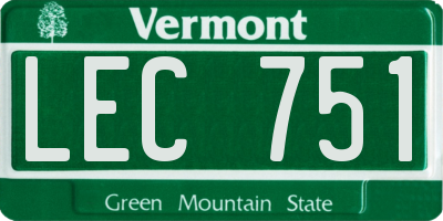 VT license plate LEC751