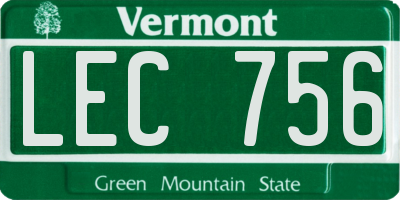 VT license plate LEC756