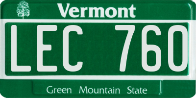 VT license plate LEC760
