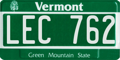 VT license plate LEC762