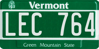 VT license plate LEC764