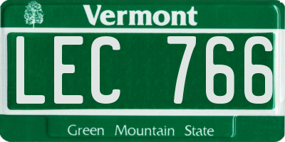 VT license plate LEC766