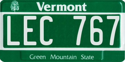 VT license plate LEC767