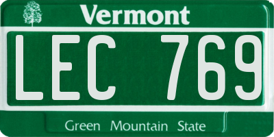 VT license plate LEC769