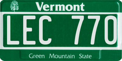 VT license plate LEC770