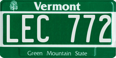 VT license plate LEC772
