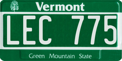 VT license plate LEC775