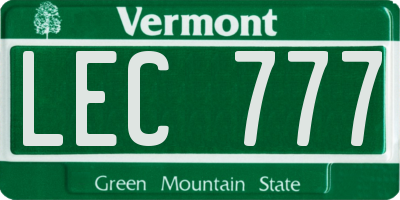 VT license plate LEC777