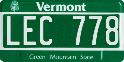 VT license plate LEC778