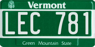 VT license plate LEC781