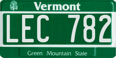 VT license plate LEC782