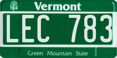VT license plate LEC783