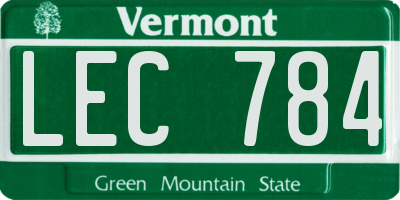 VT license plate LEC784