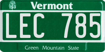 VT license plate LEC785