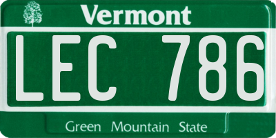 VT license plate LEC786