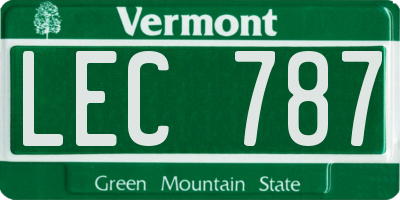 VT license plate LEC787