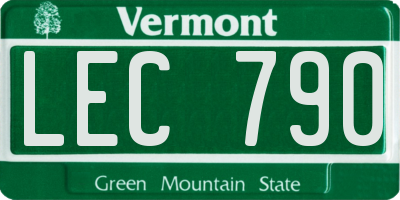 VT license plate LEC790