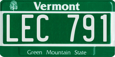 VT license plate LEC791