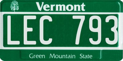 VT license plate LEC793