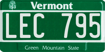VT license plate LEC795