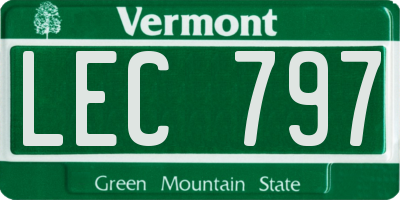 VT license plate LEC797