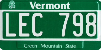 VT license plate LEC798