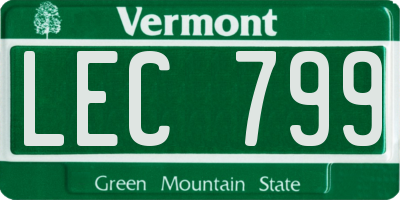 VT license plate LEC799