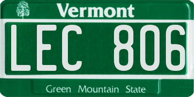 VT license plate LEC806