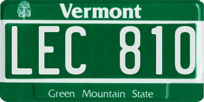 VT license plate LEC810