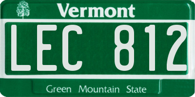 VT license plate LEC812