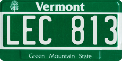 VT license plate LEC813