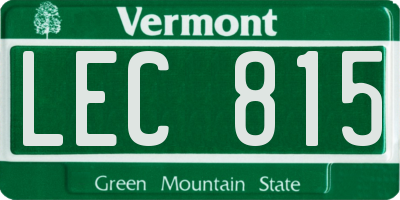 VT license plate LEC815